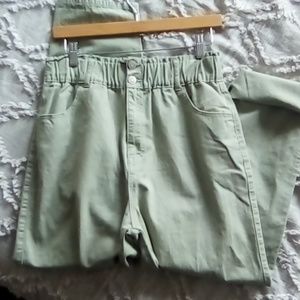 Shinestar green elastic high waisted pants L